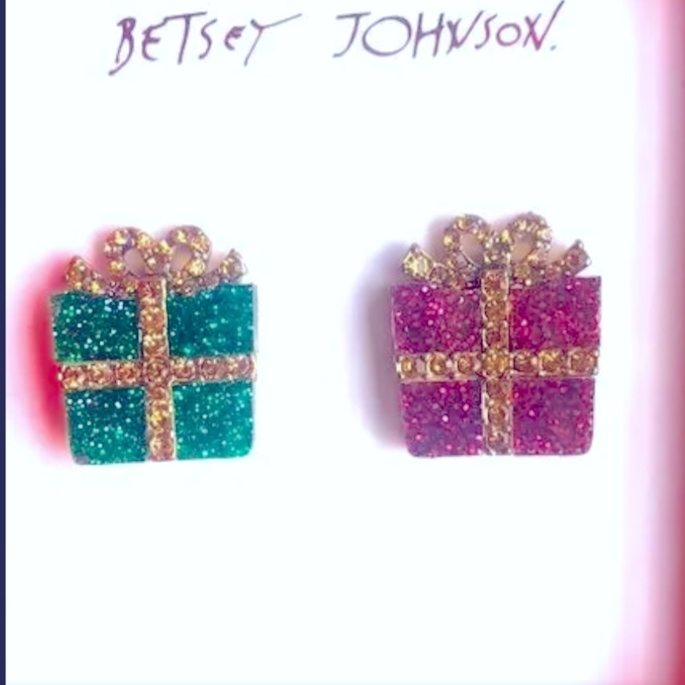 New Betsey Johnson Christmas Present Mismatched Stud Earrings - Picture 10 of 12